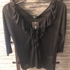 Hugo Boss Black Sheer 3/4 Length Sleeve Top